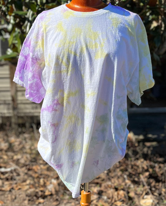 Mardi Gras Tye Dye Bleached Tee-Mardi Gras Tee