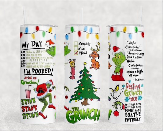 Grinch Naughty List Sublimation Tumbler