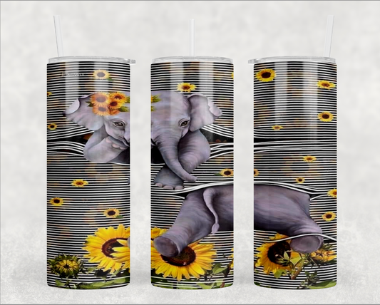 Elephant Sunflower Tumbler