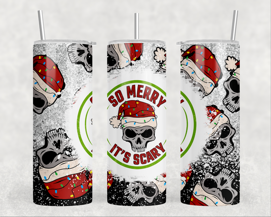 Scary Merry-Christmas Sublimation Tumbler