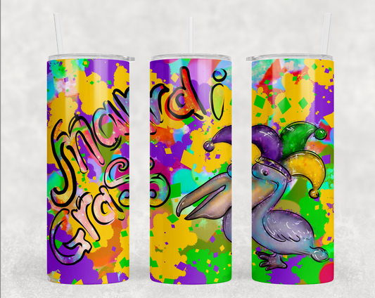 Mardi Gras Tumbler- Mardi Gras Tumbler